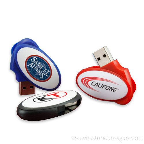 Plastic Rotate USB Flash Drives Customized Logo (uwin-079)